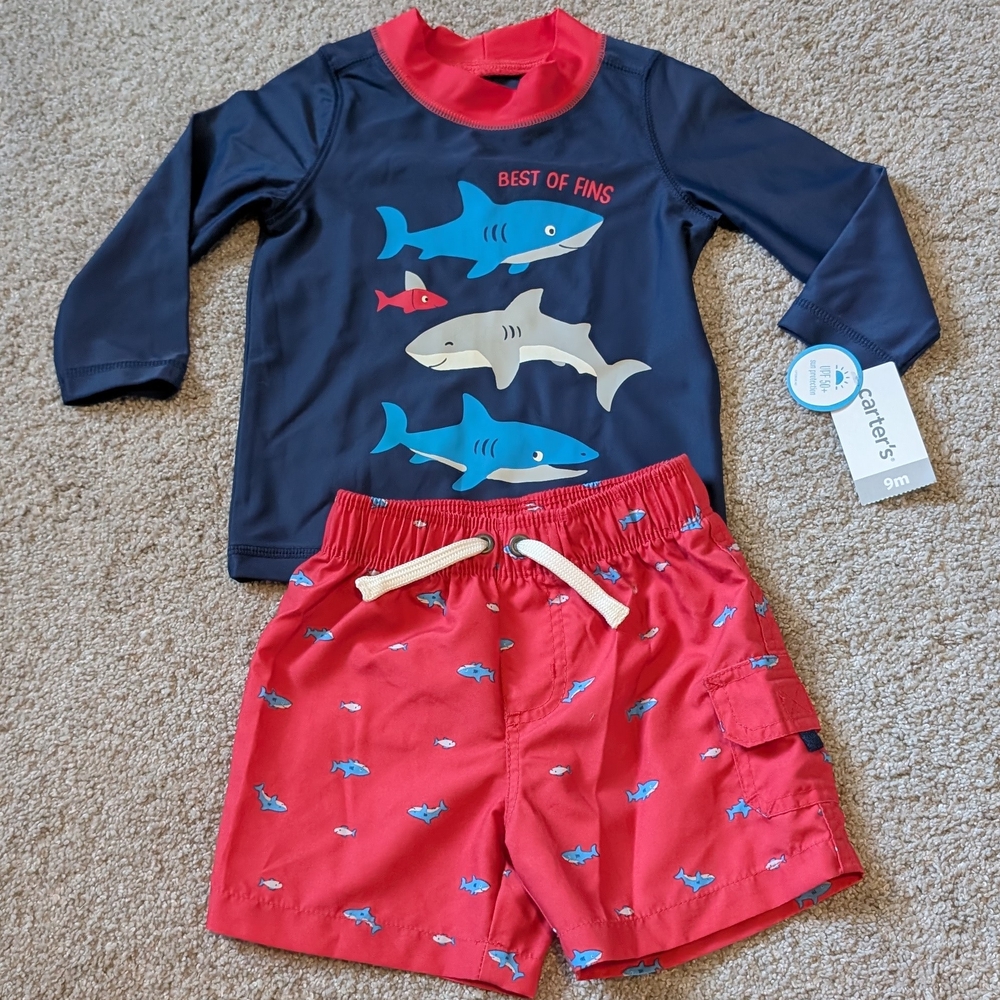 *NWT* Carter's - Swim Suit- Rash Guard- 9 Months Baby